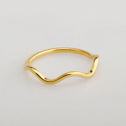 Bague en plaqué or pour femme, nouvelle série classique, créative, géométrique, vague, simple, ronde, petite, design, charme simple, haute joaillerie