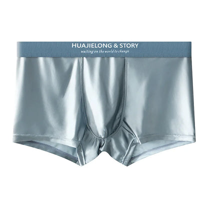 1/3 pièces respirant mince Satin soie Boxer slips sans couture taille moyenne glace soie boxeurs caleçons sous-vêtements lisses pour hommes quotidien