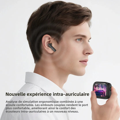【Papier peint personnalisé】 écouteurs HTC NE40 Bluetooth V6 TWS sport traducteur AI écouteurs réduction du bruit casque sans fil avec micro