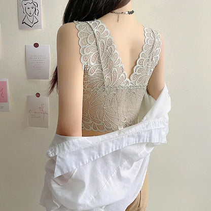 Soutien-Gorge Sexy en dentelle pour femmes, Bralette rembourrée, Push-Up, sans couture, une pièce, sous-vêtements de couleur unie, Soutien-Gorge Femme