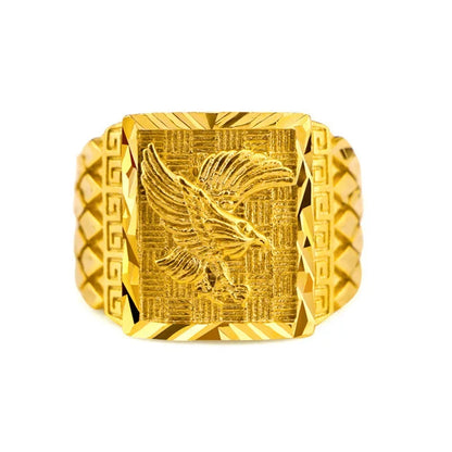 Group bague ouverte en or 14 carats avec document Eagle pour homme, accessoires de père et de frère, bijoux fins, meilleur optique, cadeaux