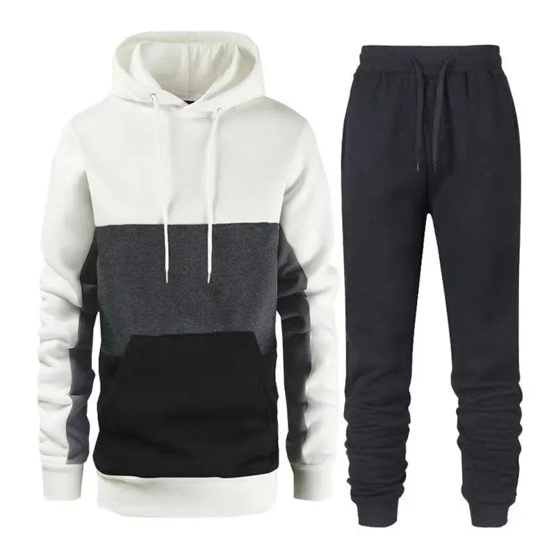 Ensemble de sport 2 pièces pour femme, couleur unie, sweat-shirt à capuche, pantalon de survêtement, décontracté, vêtements de sport pour homme