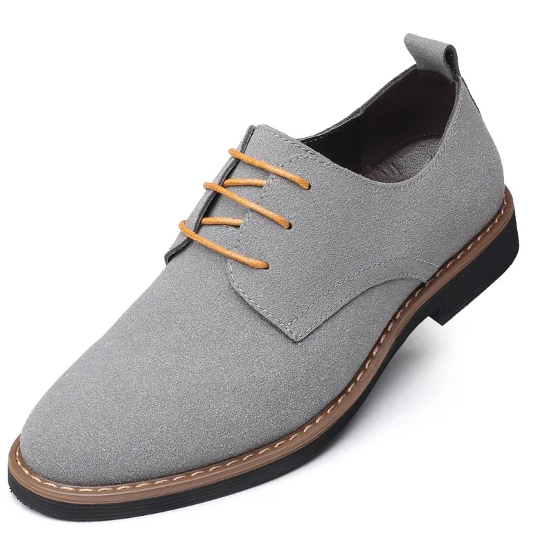Oxfords-Chaussures provoqué en cuir suédé pour hommes, baskets décontractées, mocassins de marque de luxe, chaussures derby plates classiques