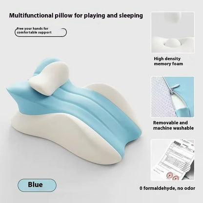 Lit de chevet oreiller couché multifonctionnel coussin de lecture sujet oreiller téléphone couché dormir artefact oreiller coussin
