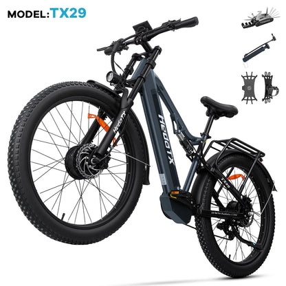 UE 2025 nouveau vélo électrique Heda-TX29 avec capteur de vitesse de 27,5 pouces 2000W 48V19.2AH frein hydraulique