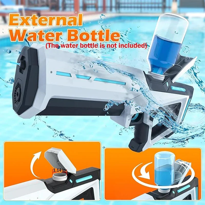 Pistolets à eau électriques pour adultes, puissant gicleur, aspiration automatique d'eau, jouet de plage en plein air d'été pour garçons, cadeau pour enfants