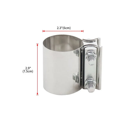 Cerceau de connexion de tuyau d'échappement universel, collier de serrage en acier solide, bande de Joint bout à bout d'échappement en acier inoxydable, accessoires de voiture