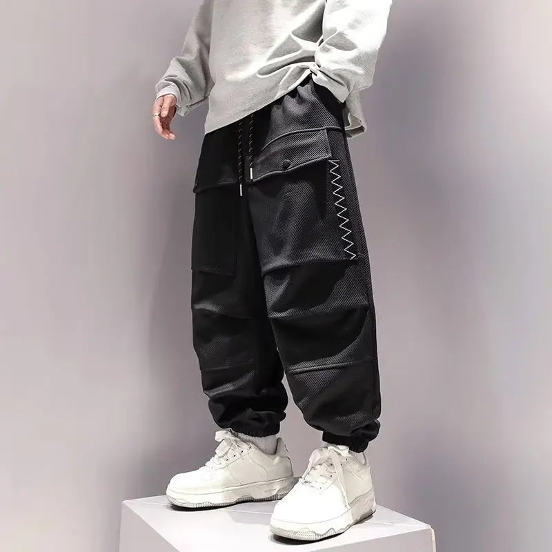 Pantalon cargo coréen pour hommes, streetwear japonais, survêtement surdimensionné, Harajuku, jogging décontracté, pantalon tendance Kpop, hip hop