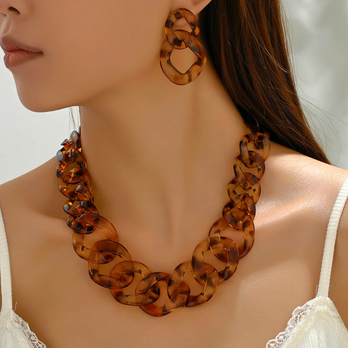 Collier et boucles d'oreilles tendance pour femme, ensemble de bijoux de fête, chaîne maximale, tempérament de mariée, perles