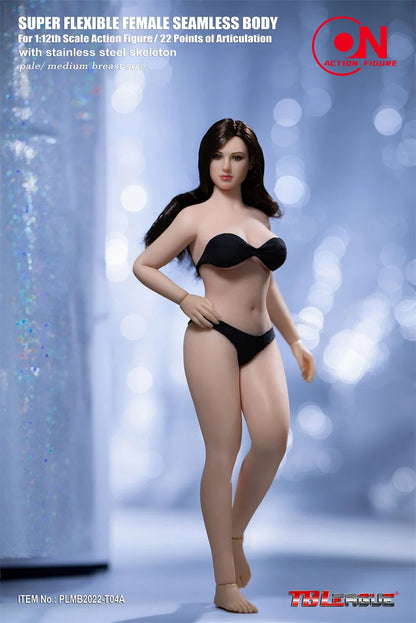 TBLeague-Figurines féminines super flexibles, échelle 1/12, corps dodu sans couture, peau bronzante pâle, 6 en effet, beurre, T04A, T04B, T05A, T05B