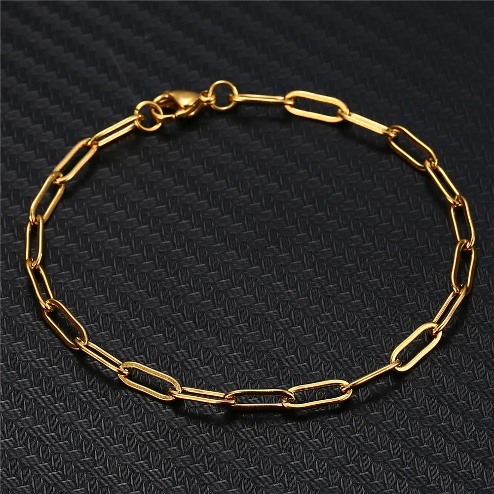 Collier ras du cou en acier inoxydable couleur or pour femmes, style hip-hop, punk, chaîne courte à maillons, bijoux pour femmes, Collares de Moda 2024