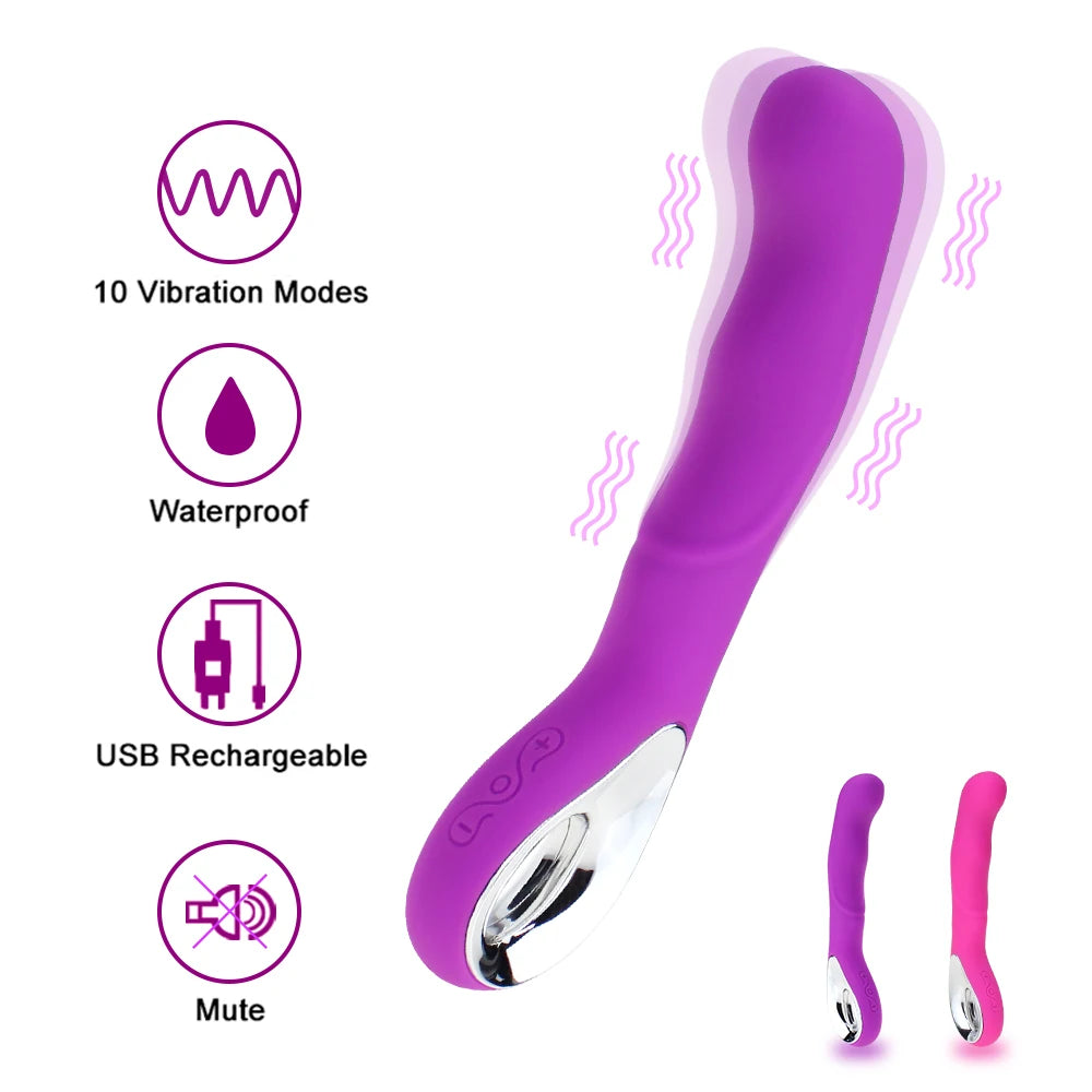 10 vitesses USB Rechargealbe baguette magique masseur gode vibrateurs double Clitoris stimulateur G Spot vibrateur adultes jouets sexuels pour femme
