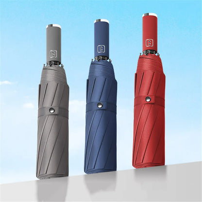 Parapluie 12 baleines grand parapluie résistant entièrement automatique pluie hommes femmes coupe-vent grand 3 parapluies pliants parasol cadeau