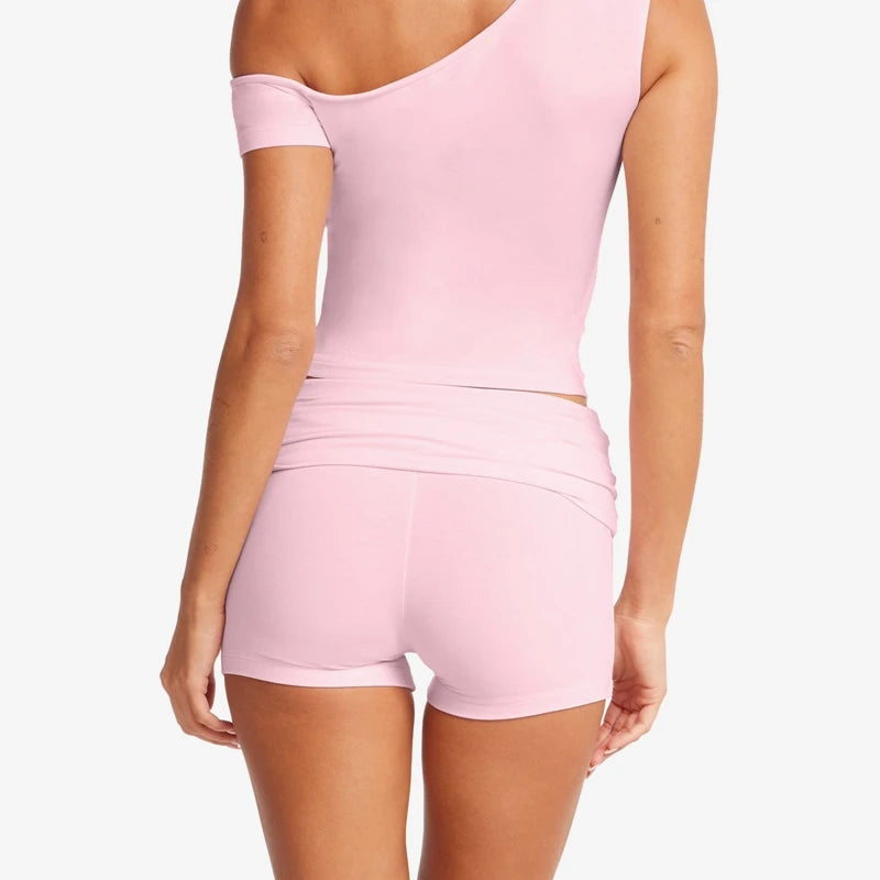 Tenues d'entraînement de yoga assorties pour femmes, ensemble 2 pièces décontracté, un court initié, un t-shirt en Y et un short taille haute