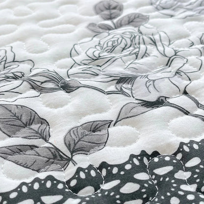 Couvre-lit matelassé pour lits, couverture épaisse avec dentelle, taille simple/Queen/King, imprimé floral, couvre-lit doux, 1 pièce