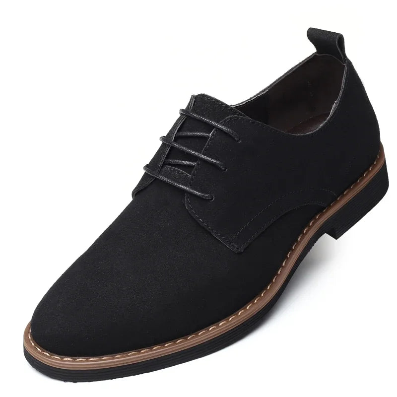Oxfords-Chaussures provoqué en cuir suédé pour hommes, baskets décontractées, mocassins de marque de luxe, chaussures derby plates classiques