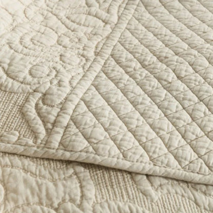 Ensemble de 3 pièces de couette en coton, housse de lit rembourrée, couvre-lit brodé sur le linge de lit, couverture matelassée pour chambre à coucher