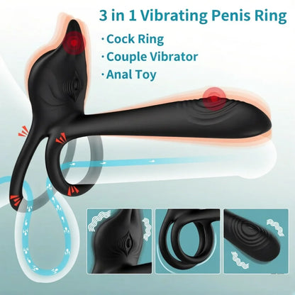 Anneau de pénis à distance sans fil, vibrateur pour Couple, anneau de verrouillage du sperme, stimulateur, jouet sexuel pour hommes, retarde l'éjaculation