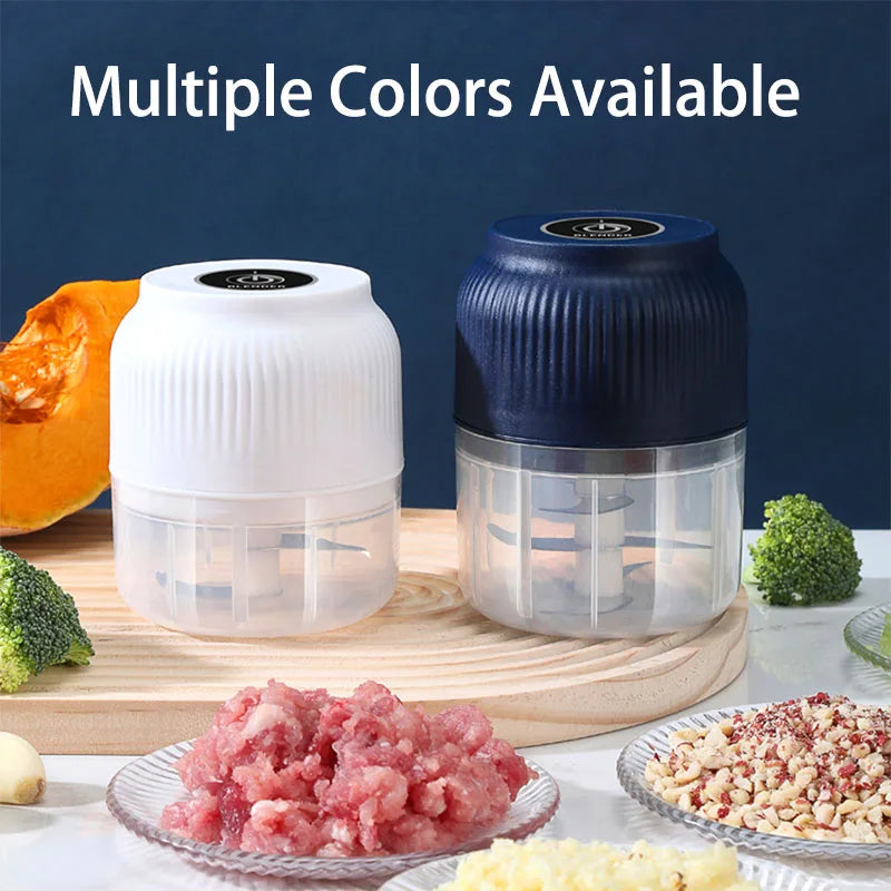 Hacheur de légumes électrique sans fil rechargeable par USB mini 250 ml, presse-ail, hachoir alimentaire pour gadgets de cuisine pour l'ail