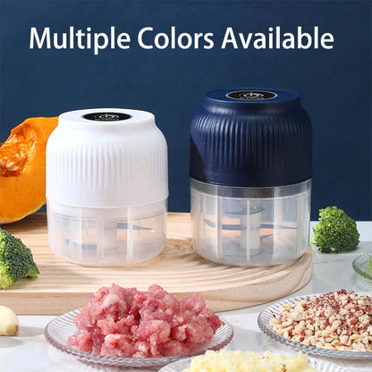 Hacheur de légumes électrique sans fil rechargeable par USB mini 250 ml, presse-ail, hachoir alimentaire pour gadgets de cuisine pour l'ail