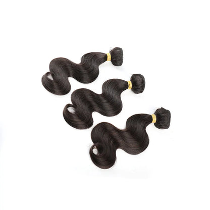 Lot de 3 extensions de cheveux humains malaisiens Body Wave 100 % non traités, cheveux vierges, couleur naturelle