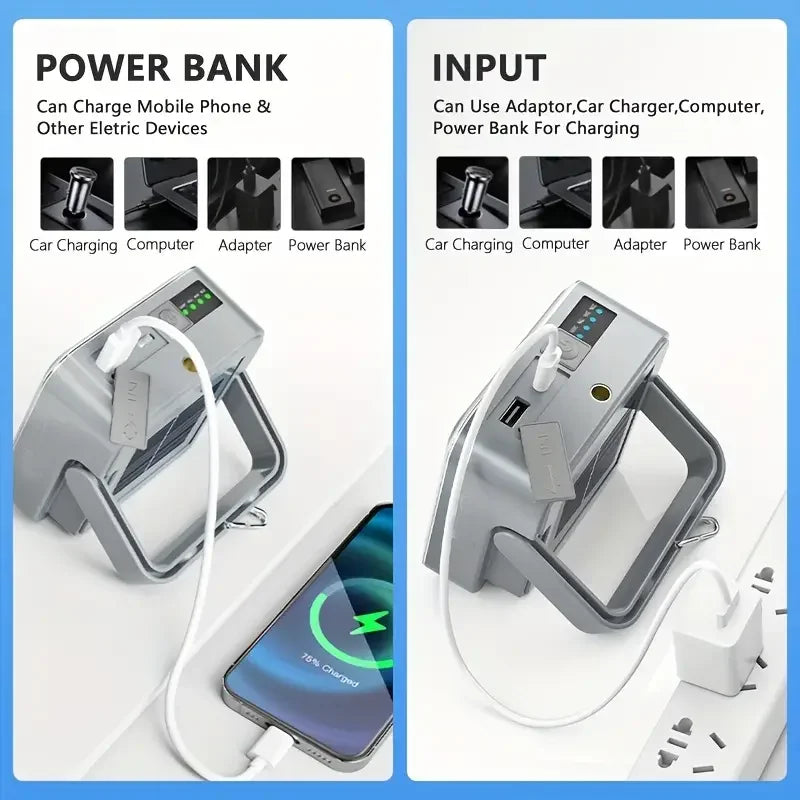 Lanterne de Camping Rechargeable, avec 3 Modes d'éclairage, alimentation Portable, parfaite pour les aventures en plein air, la randonnée à domicile