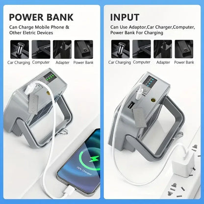 Lanterne de Camping Rechargeable, avec 3 Modes d'éclairage, alimentation Portable, parfaite pour les aventures en plein air, la randonnée à domicile