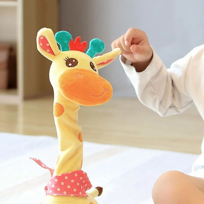 Jouet girafe parlant dansant mignon, répétitif de ce que vous dit avec 10 chansons, Volume réglable, girafe dansante musicale scintillante