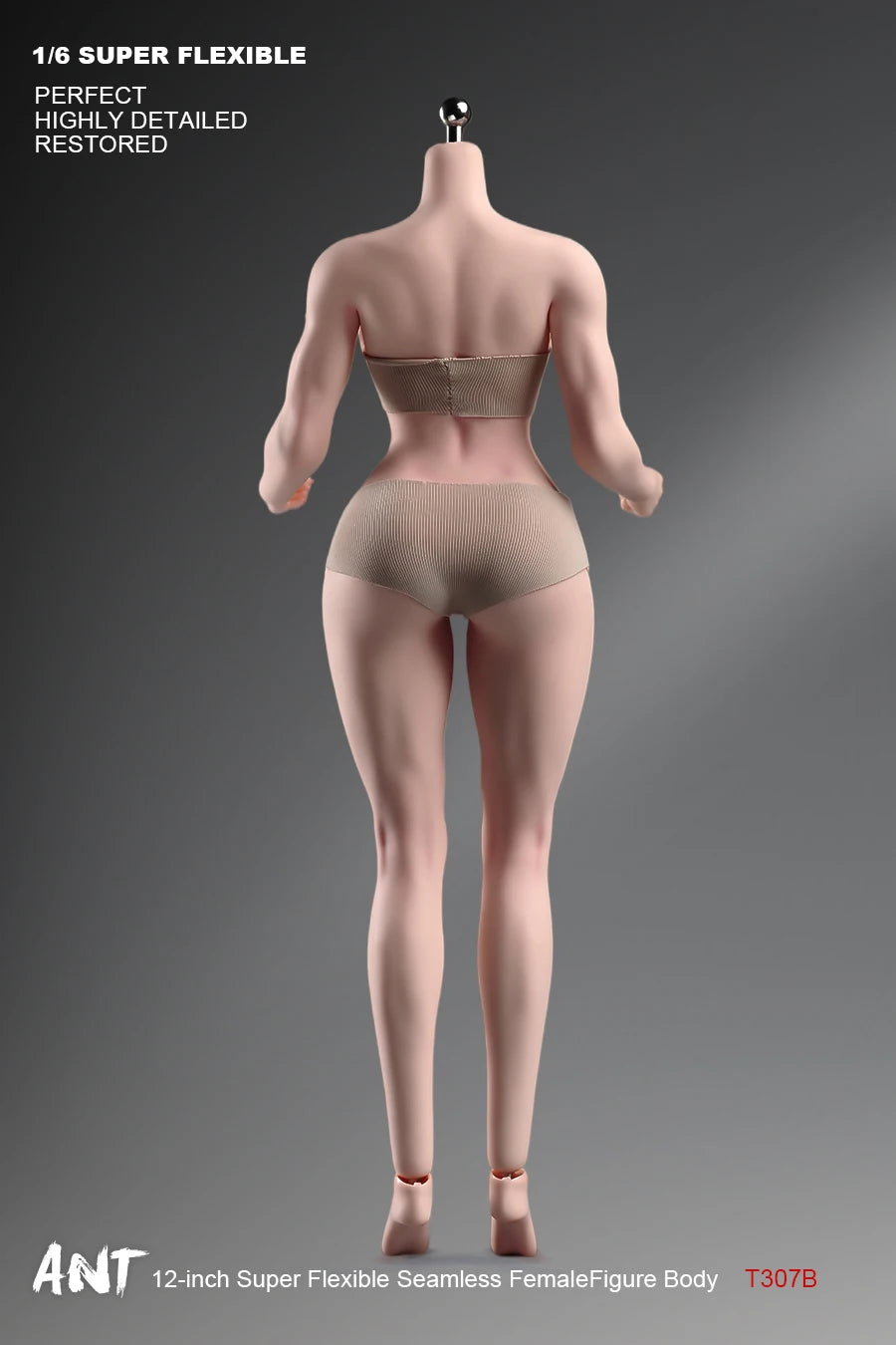 ANT T307 Figurine d'action femme à l'échelle 1/6, corps sans couture, maquillage, corps musclé, gros seins, 12 pouces, teint clair, corps flexible normal