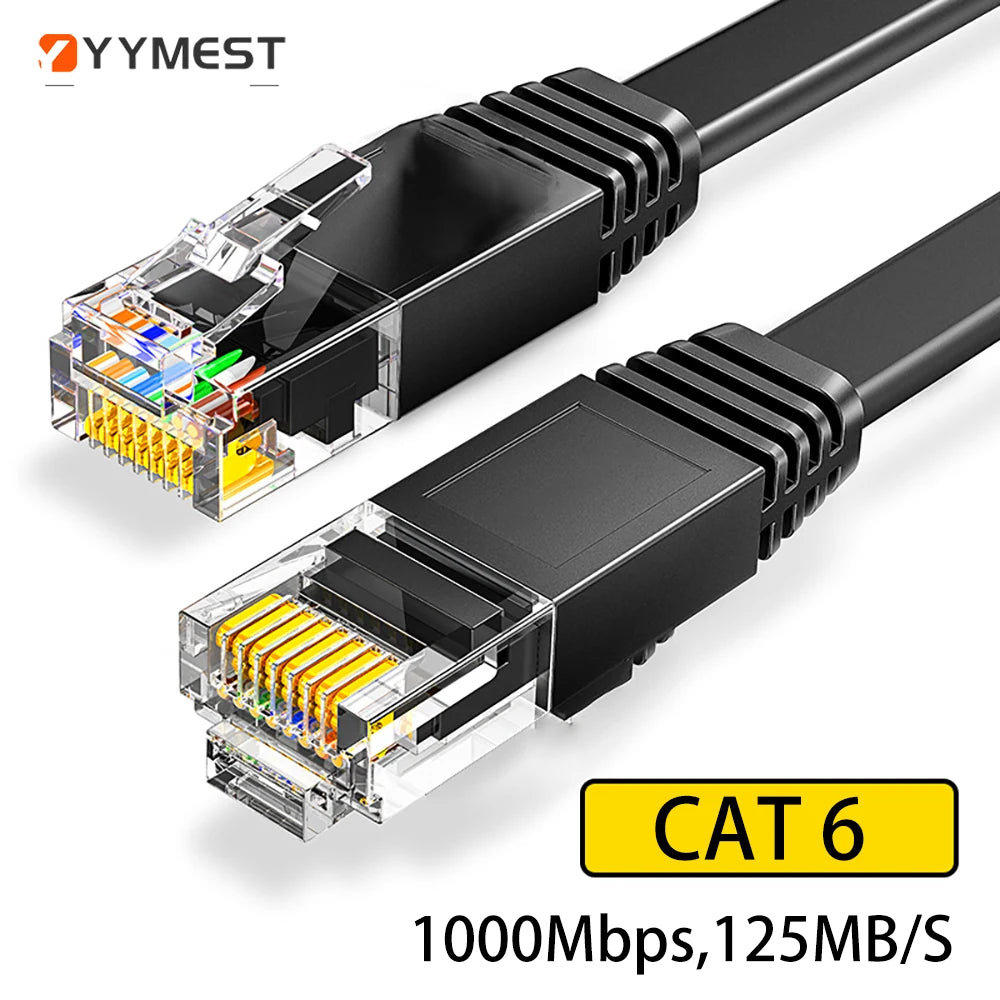 Câble Ethernet Cat6 câble plat Gigabit haute vitesse 1000Mbps câble Internet RJ45 blindé réseau LAN cordon pour PC PS5 PS4 PS3 Xbox