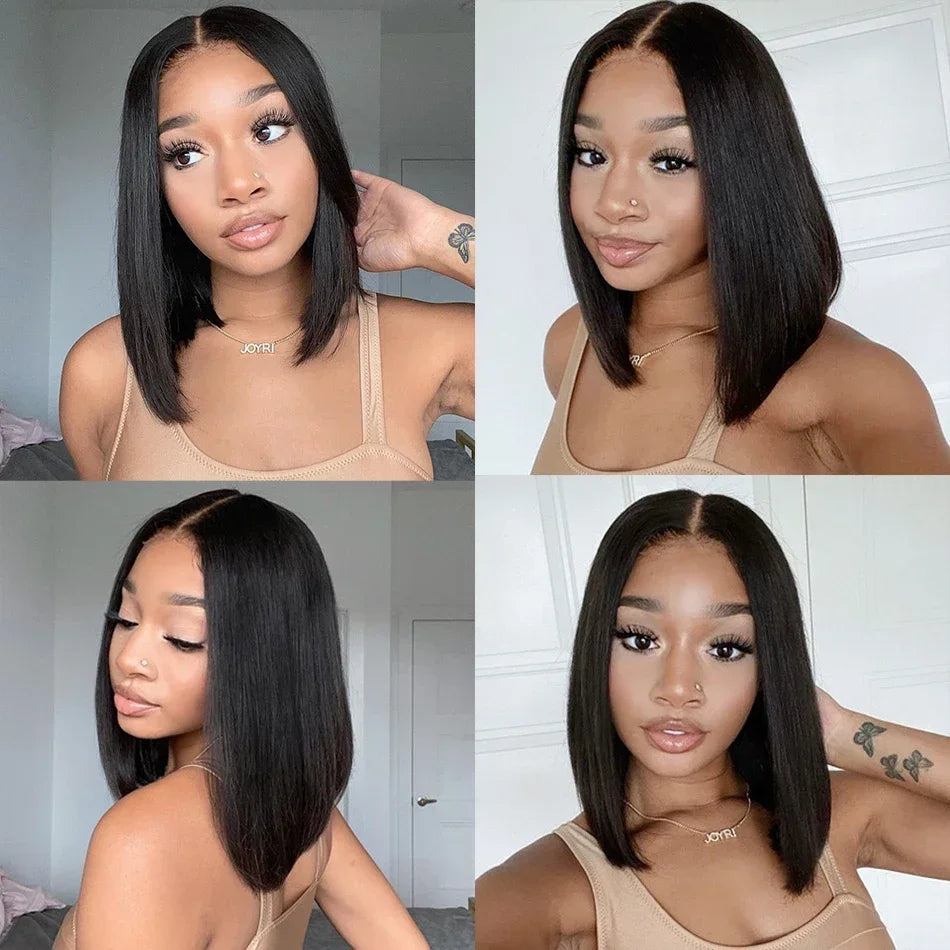 Perruques de cheveux humains brésiliens 13X5X2 T Part Lace Wigs pour femmes pré-épilées 4x1 Straight BOB Wigs Perruque Cheveux Humains