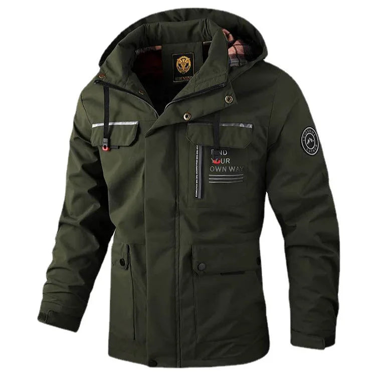 Mode hommes décontracté coupe-vent vestes à capuche veste homme imperméable en plein air coque souple hiver manteau vêtements chaud polaire épais