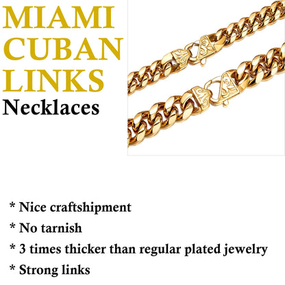 Collier à maillons cubains dorés Hip-Hop en acier inoxydable pour hommes et femmes, bijoux tendance