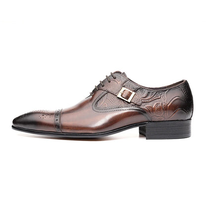 Chaussures provoqué formelles en cuir véritable pour hommes, chaussures Oxford de luxe, chaussures d'affaires haut de gamme, style européen élégant