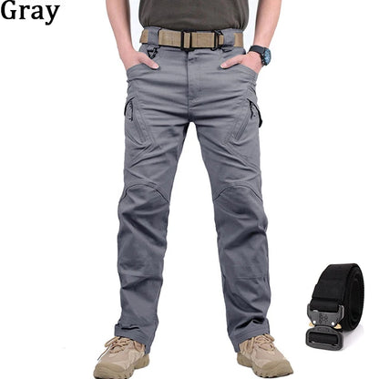Pantalon cargo imperméable pour homme, jogging militaire masculin, pantalon élastique à poches multiples, grande taille, FjOutdoor