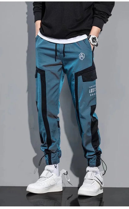 Pantalons décontractés minces de streetwear pour hommes, pantalons de jogging Harem à rubans pour hommes, pantalons cargo de printemps slim à poches multiples pour femmes K12