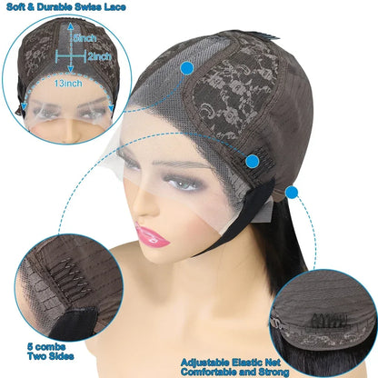 Perruques de cheveux humains brésiliens 13X5X2 T Part Lace Wigs pour femmes pré-épilées 4x1 Straight BOB Wigs Perruque Cheveux Humains