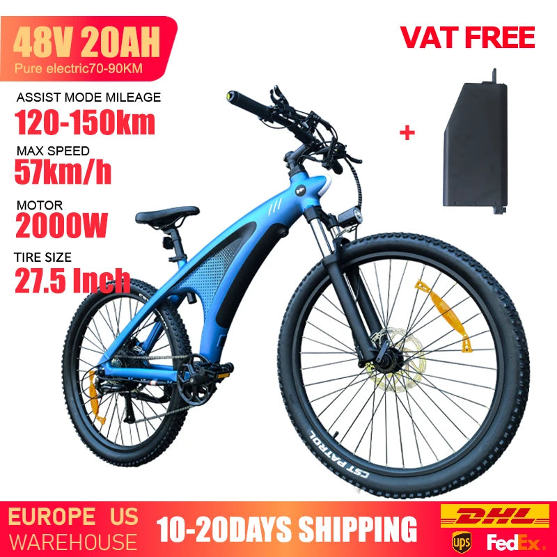 HUANCI Q5 vélo électrique 2000W vélos électriques 27.5 pouces vélo électrique 48V 20AH vélo électrique e vélo montagne adultes ebike fatbike