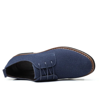 Oxfords-Chaussures provoqué en cuir suédé pour hommes, baskets décontractées, mocassins de marque de luxe, chaussures derby plates classiques