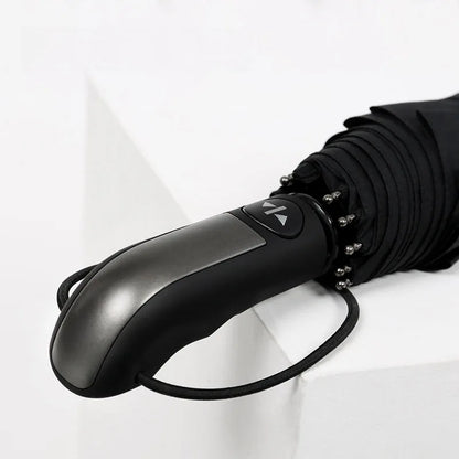 Grand parapluie entièrement automatique et résistant, pliable, pour homme et femme, idéal pour les affaires, le travail ou la pluie