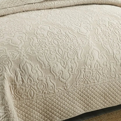Ensemble de 3 pièces de couette en coton, housse de lit rembourrée, couvre-lit brodé sur le linge de lit, couverture matelassée pour chambre à coucher