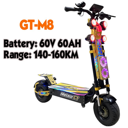 Livraison rapide GT-M8 72V50AH 60V60AH double moteurs trottinettes électriques 13/14 pouces ville/roue tout-terrain adulte Scooter électrique
