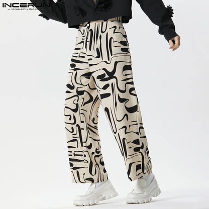 Pantalons pour hommes à la mode 2024, taille élastique, pantalons décontractés amples pour hommes, joggings, streetwear, loisirs, jambes larges, S-5XL INCERUN