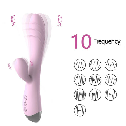 Vibromasseur lapin puissant pour femmes, stimulateur de Clitoris, point G, masseur vaginal, gode, masturbateur féminin, baguette AV, jouet sexuel pour adulte de 18 ans et plus