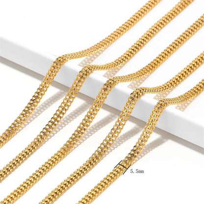 Chaîne à maillons cubains en acier inoxydable, 1 mètre, couleur or, ras de cou pour la fabrication de bijoux, résultats de colliers, accessoires de Bracelets