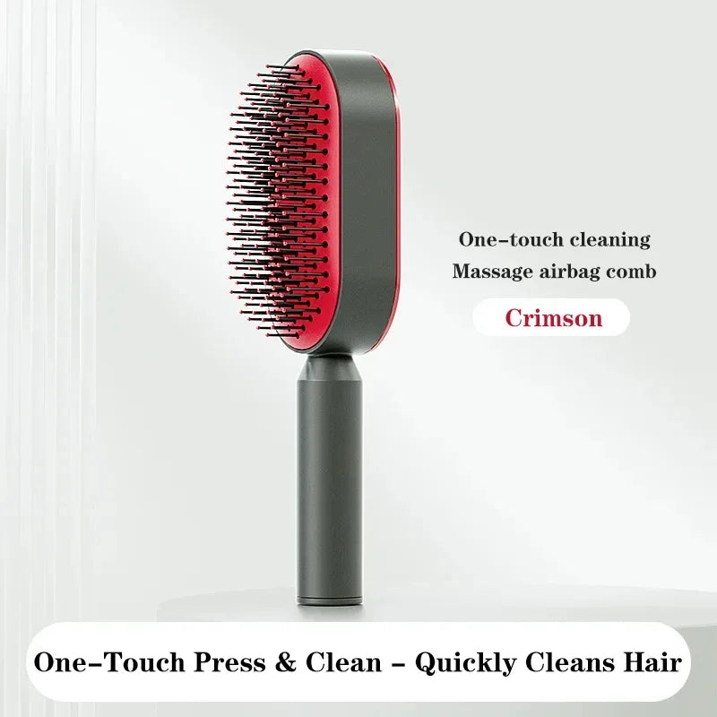 Peigne de massage, brosse à cheveux autonettoyante pour femmes, peigne à cheveux rapide à une touche, coussin d'air 3D, outils de coiffure, peignes