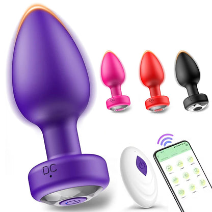 Vibromasseur Anal avec Plug Anal, application pour Gay, télécommande, gode, Vibration, Masturbation, jouet sexuel pour adultes, masseur de Prostate pour Couples