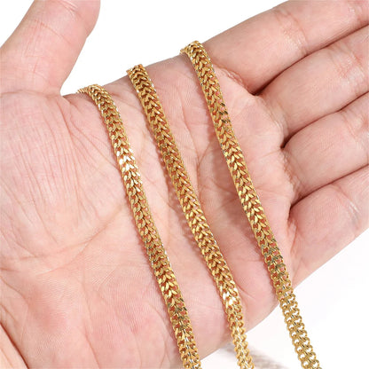 Chaîne à maillons cubains en acier inoxydable, 1 mètre, couleur or, ras de cou pour la fabrication de bijoux, résultats de colliers, accessoires de Bracelets