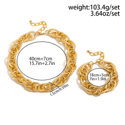 Collier à chaîne cubaine épaisse et exagérée en métal lourd pour femmes, bracelets à breloques punk, ensemble de bijoux grunge, Steampunk, hommes, nouveau