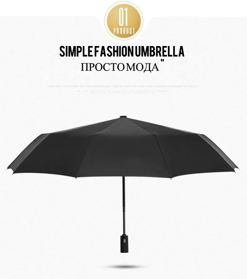 Parapluie coupe-vent double couche résistant entièrement automatique pluie hommes femmes 10K mâle grand parapluies parasol